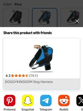 Blue Padded Dog Harness